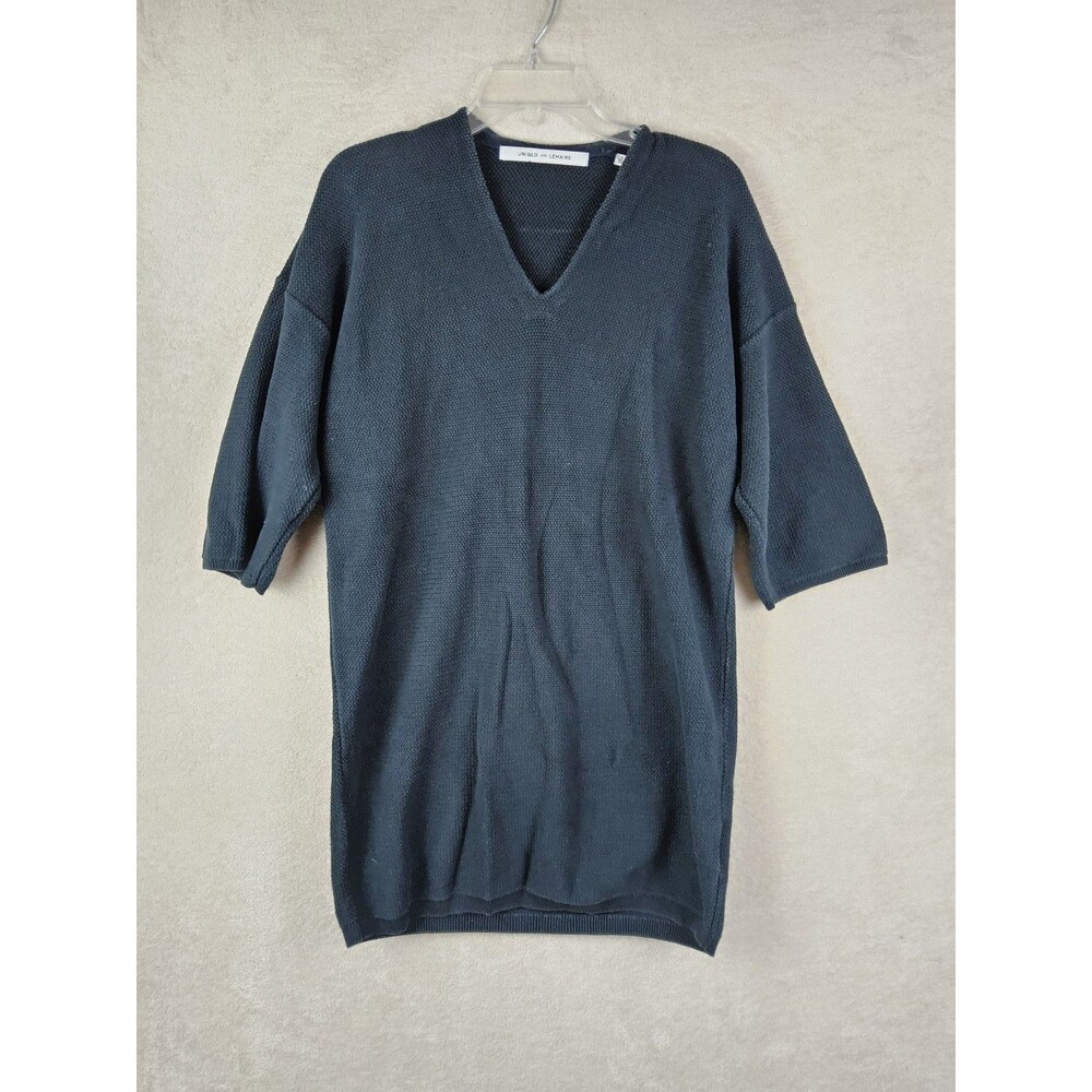 Uniqlo X Lemaire Women's Half Sleeve V Neck Sweater Tunic Dress Navy Size 1